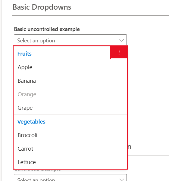 [Bug]: Accessibility issue for Dropdown component when contains ...