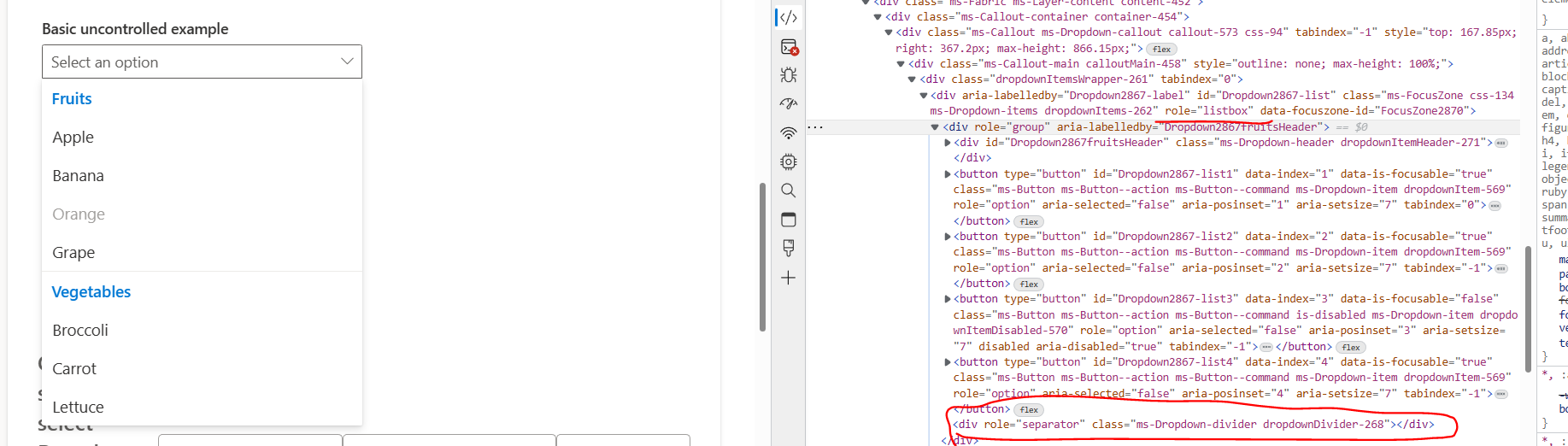 [Bug]: Accessibility issue for Dropdown component when contains ...