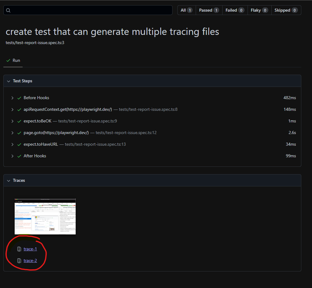 [BUG] Html report only allow first trace to be viewable link, and ...