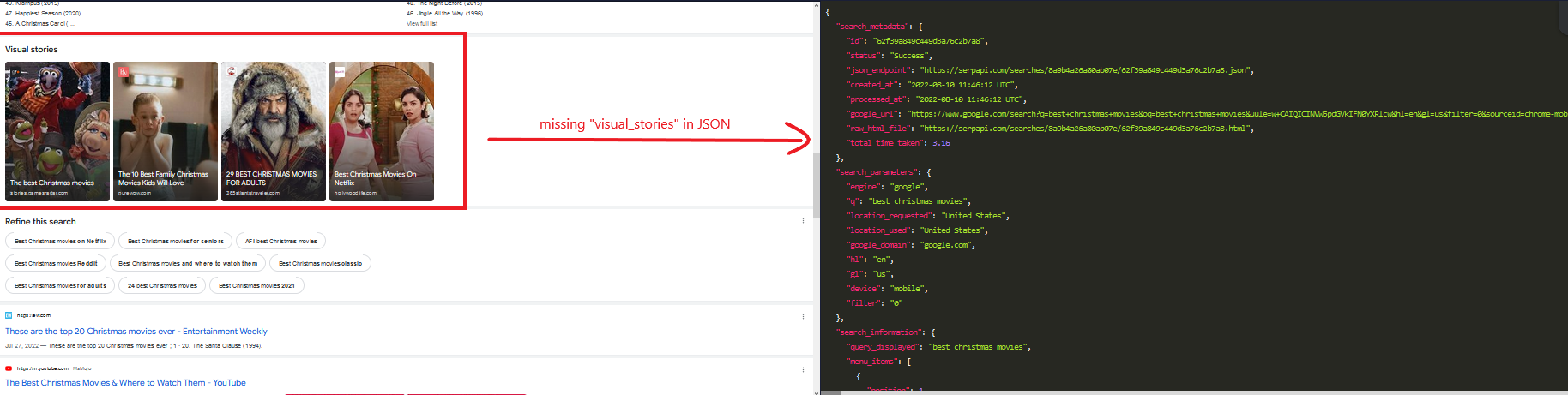 [Google Search API] Visual Stories are not being parsed to JSON · Issue ...