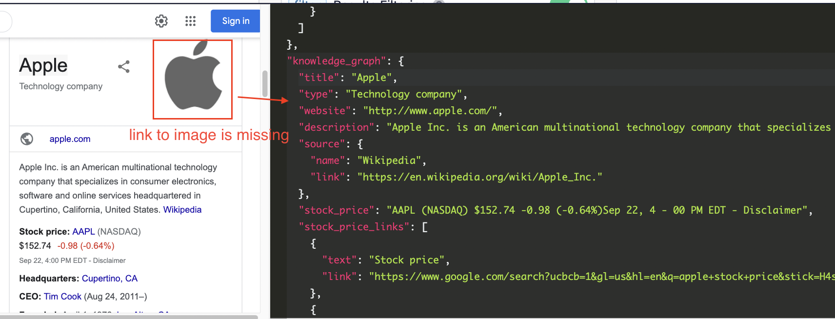  google search api images from knowledge graph are not always parsed