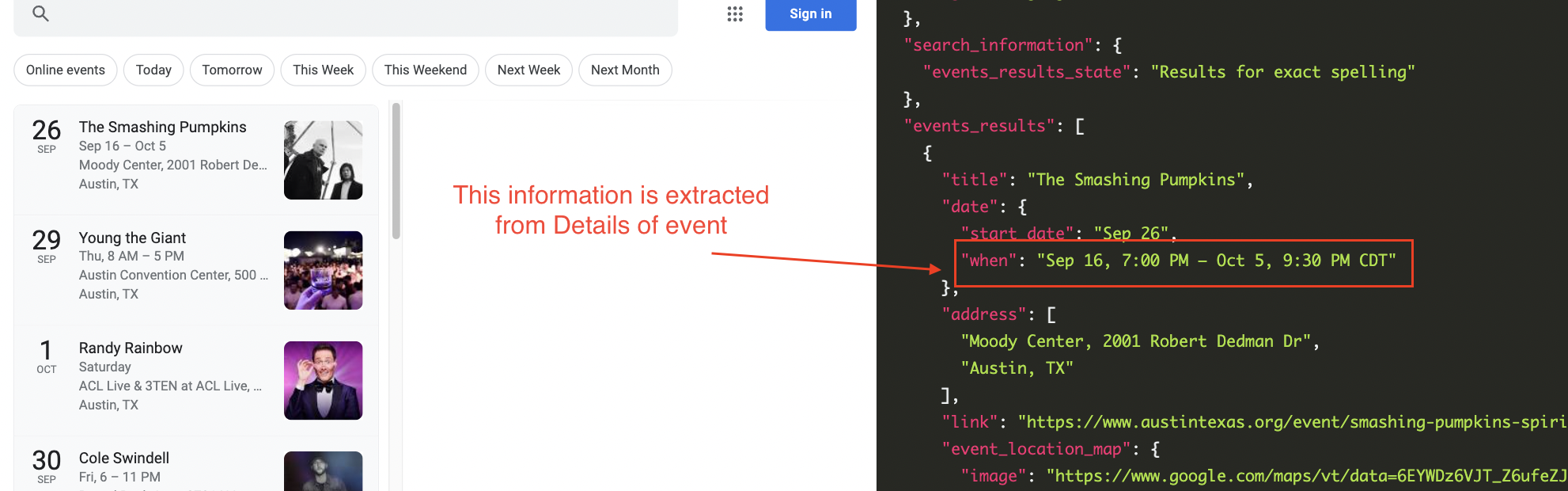 [Google Events API] Some events dates are not extracted from the ...
