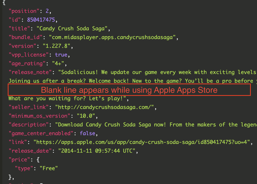 [Apple App Store API] `release_notes` contain 0x0A · Issue 350