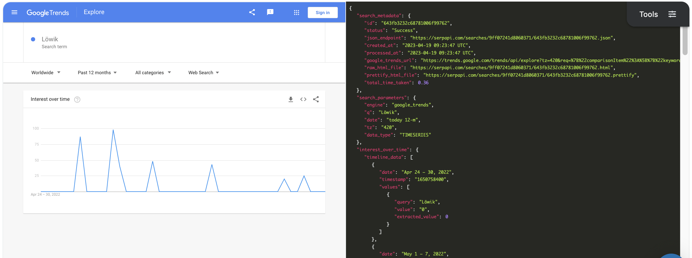 [Google Trends Autocomplete API] `suggestions` return results ...