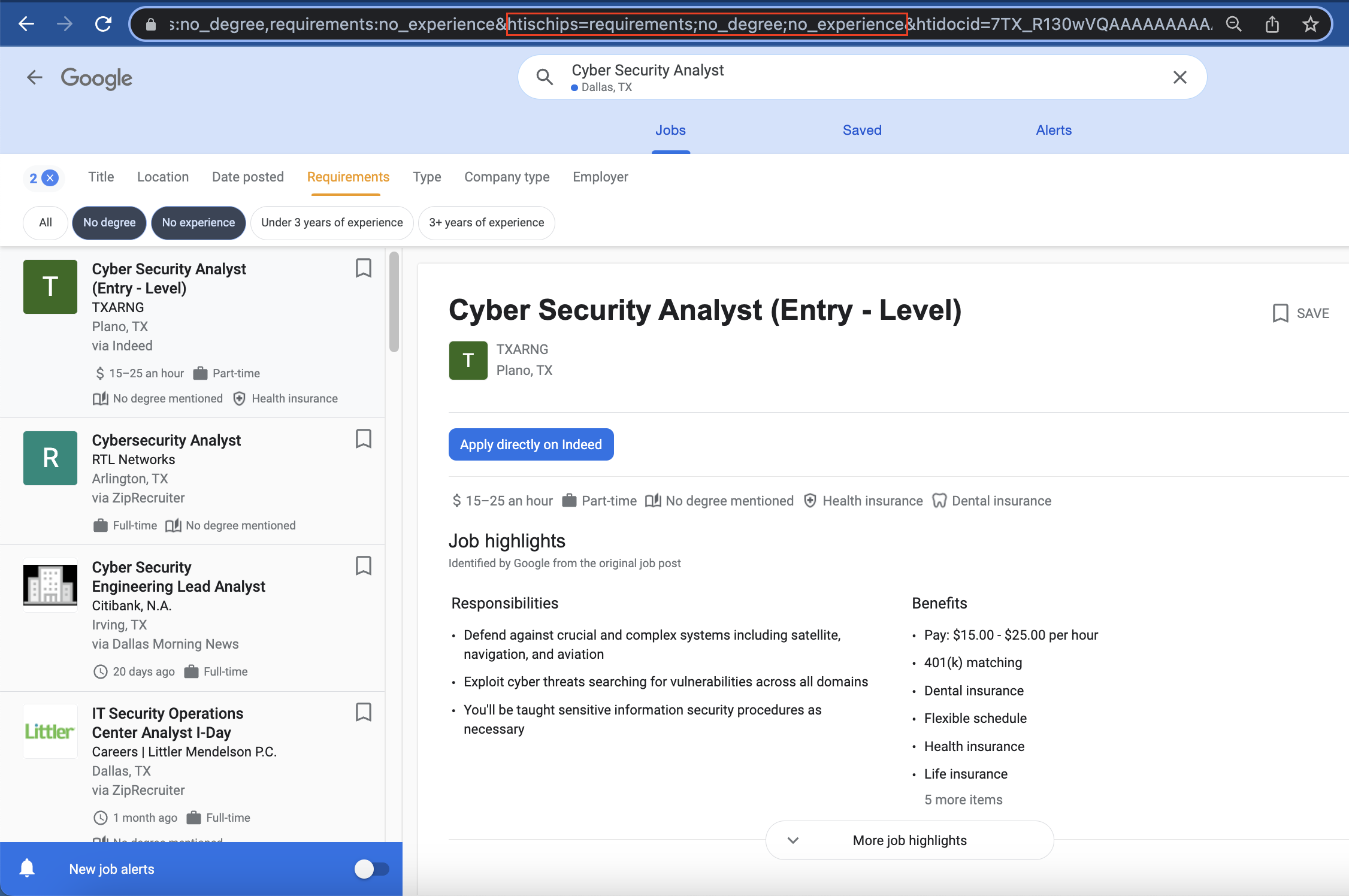 [Google Jobs API] Add `htischips` filter on top of `chips` · Issue 965