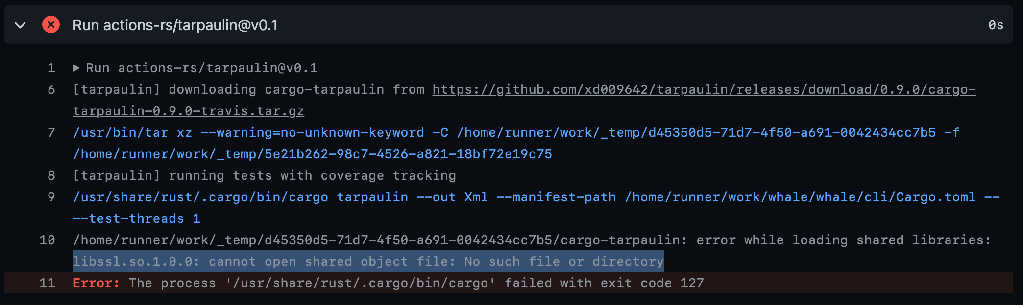 Broken CI pipeline for rust · Issue #174 · rsyi/whale · GitHub