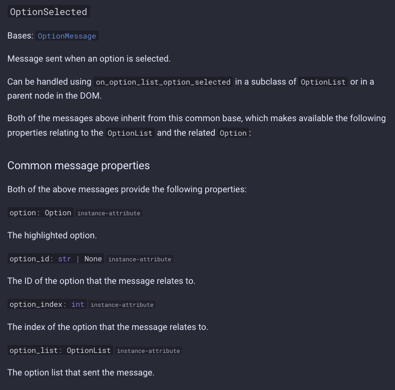 Fix documentation for OptionList · Issue #2486 · Textualize/textual ...