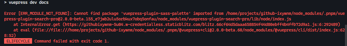 [Bug]Cannot find package 'vuepress-plugin-sass-palette' · Issue #2659 ...