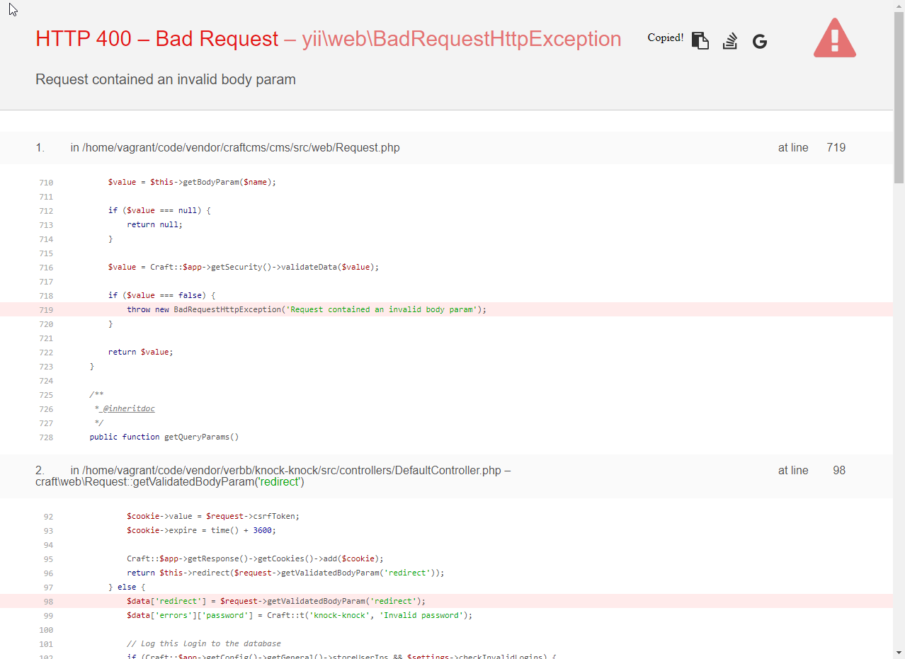 Request contained an invalid body param · Issue #27 · verbb/knock-knock ...