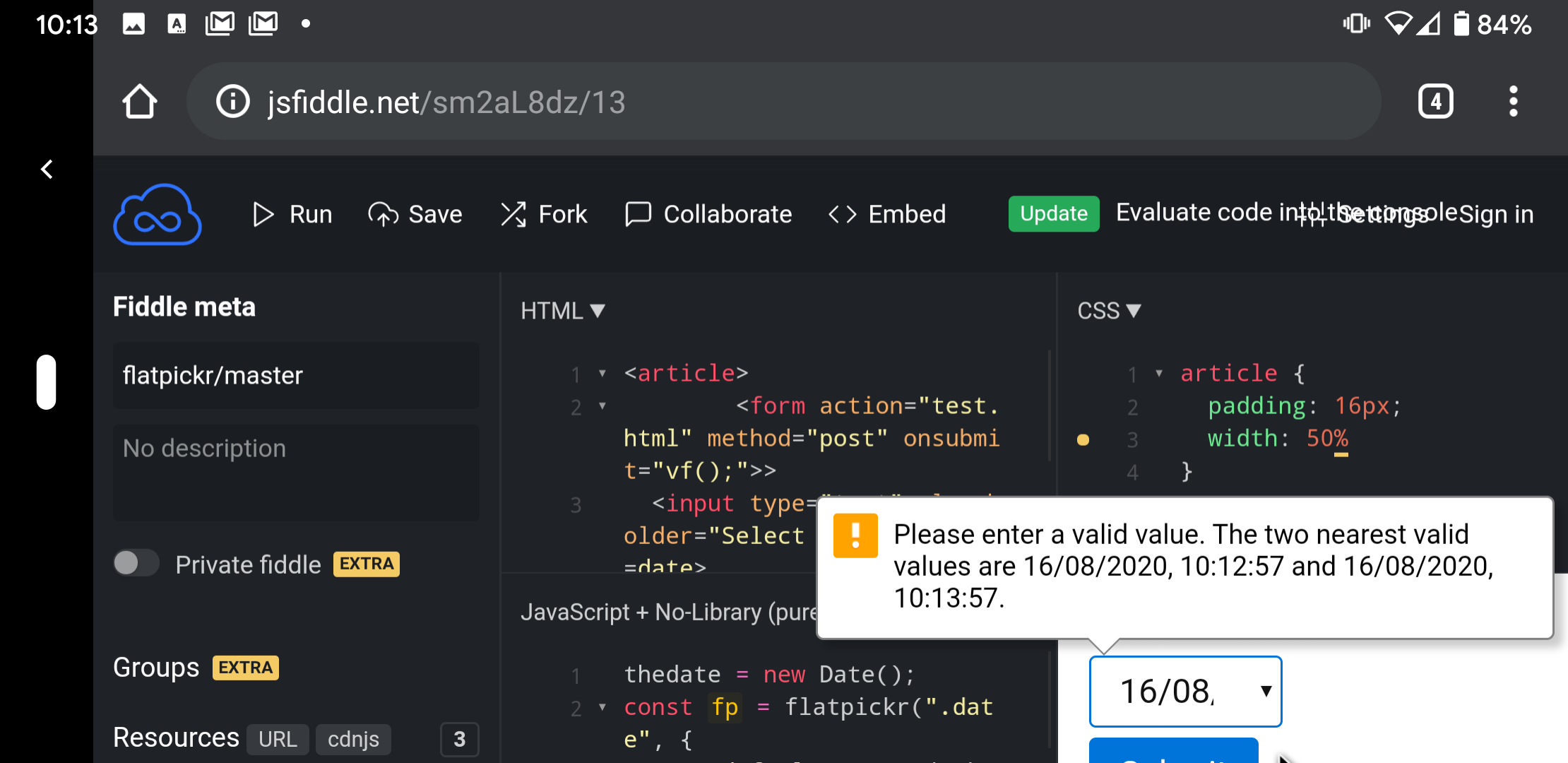 datetime broken on submit for mobile phones · Issue #2246 · flatpickr ...