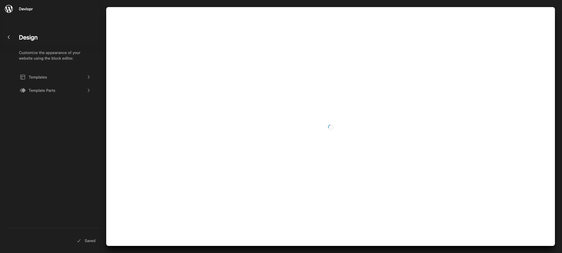 Screen with spinner when opening Site Editor does not go away · Issue ...