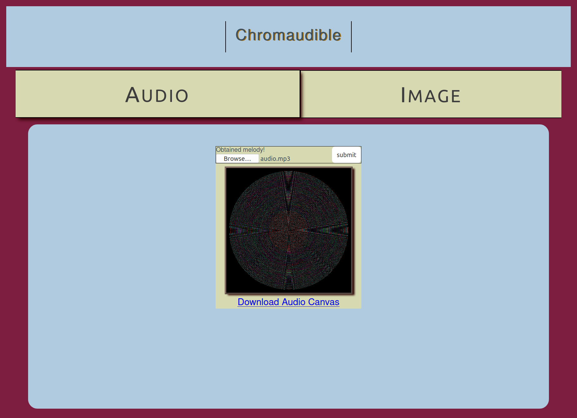 GitHub - Aborgen/chromaudible: A toy project to encode music into an ...