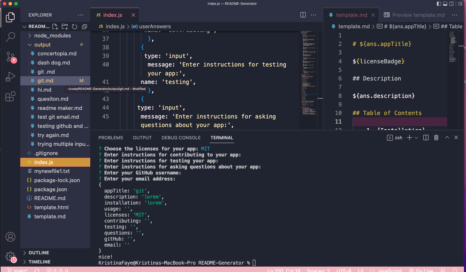 GitHub - KGlinoga/README-Generator: Challenge Assignment: README ...