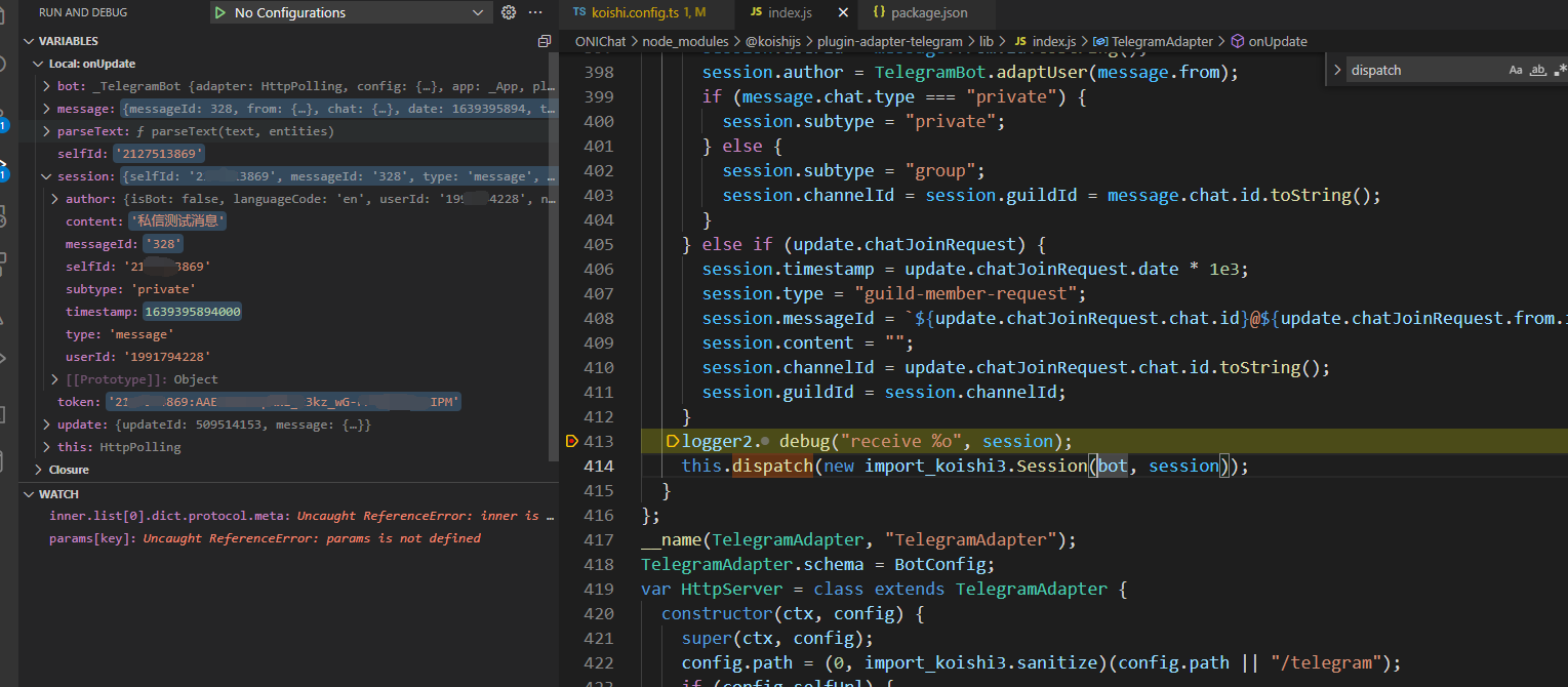 Bug: telegram 私信无法触发 · Issue #428 · koishijs/koishi · GitHub