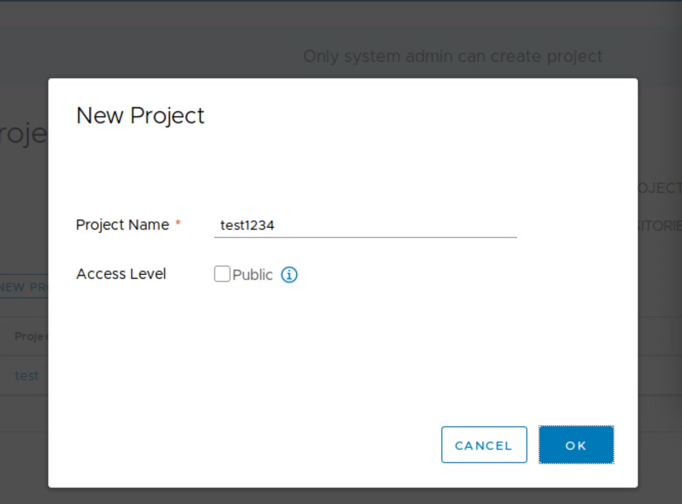 Create project error message doesn't show on the dialog. · Issue #7708 ...