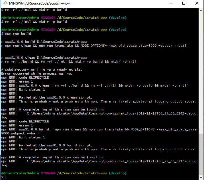 "Error occurred while processing: -p" when run build on window · Issue ...