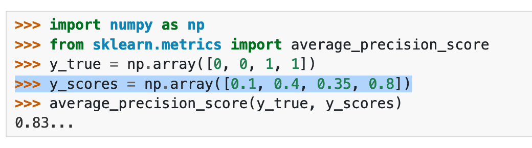 Code example error for AveragePrecision and PrecisionRecallCurve ...