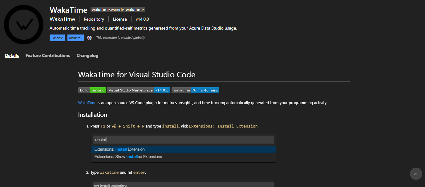 Add separate README for Azure Data Studio · Issue #213 · wakatime ...
