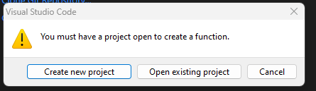 Duplicate "Must have Functions Project" warnings · Issue #18932 ...