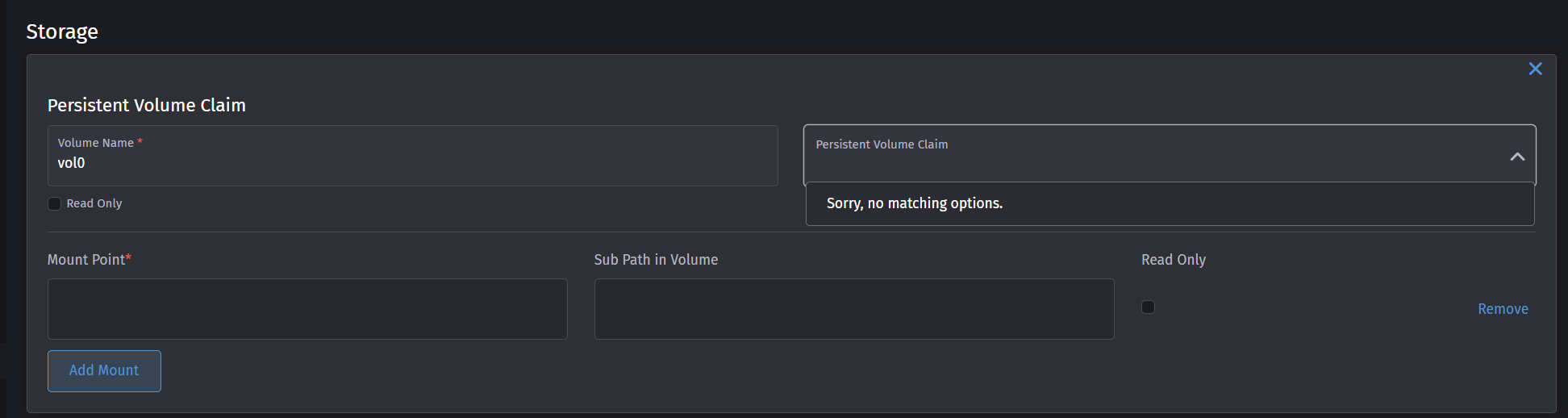 [Cluster Explorer] Available PVC does not refresh when changing