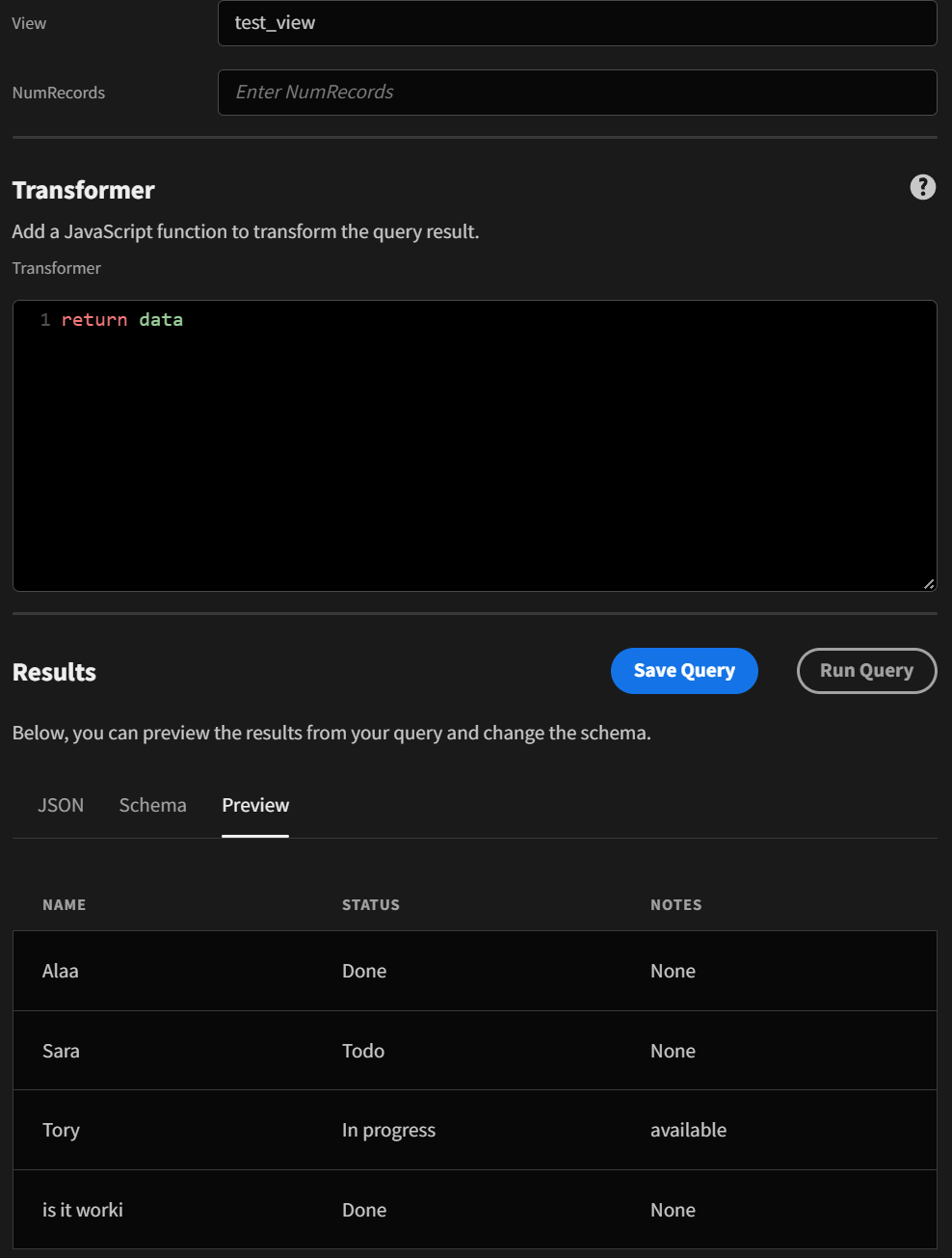 Internal Server error when trying to link to an external Data source ...