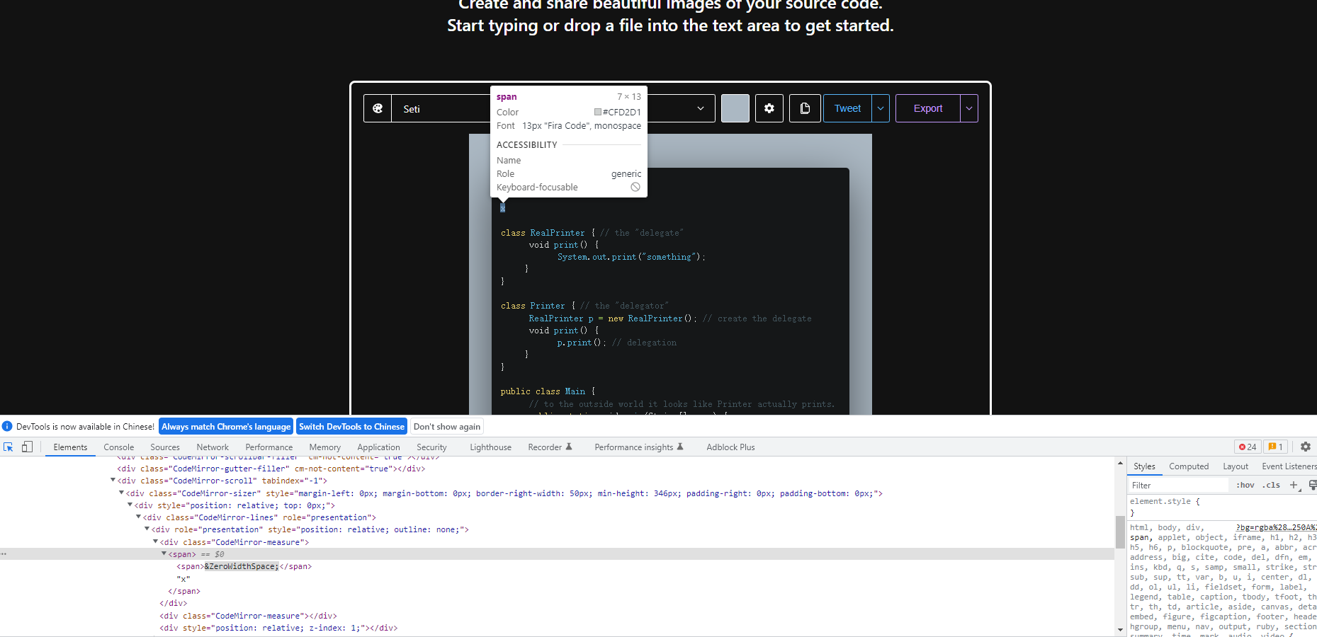 [BUG] `x` pre · Issue #1357 · carbon-app/carbon · GitHub