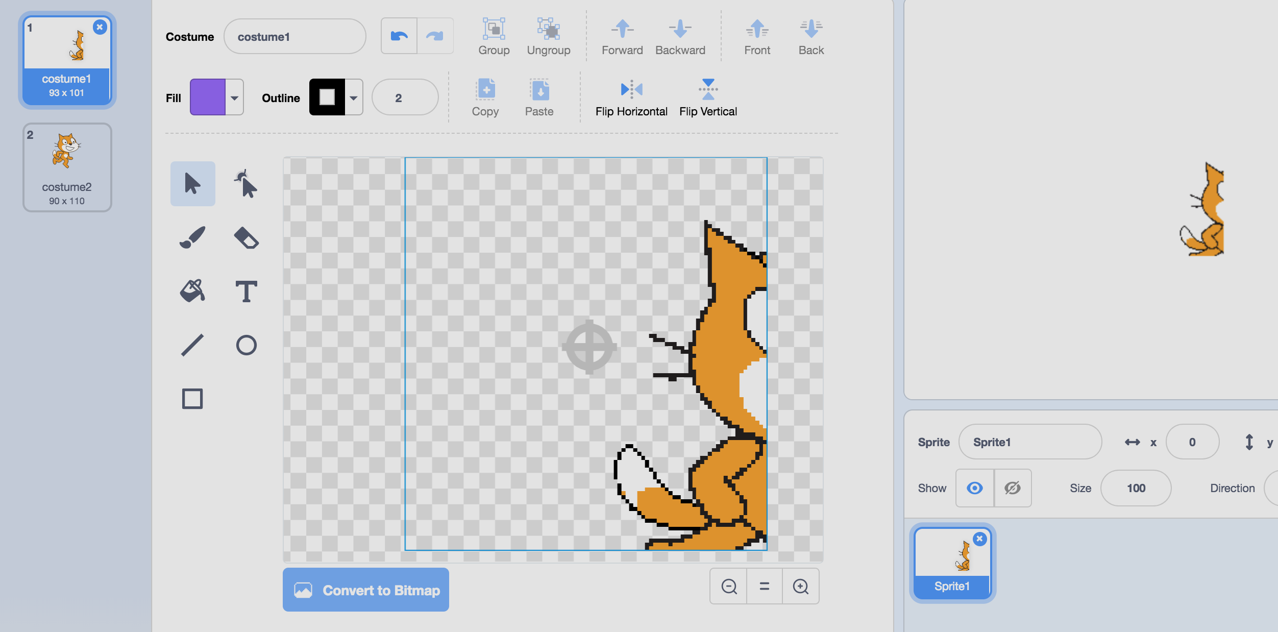 Convert between bitmap/vector can get cut off · Issue 384