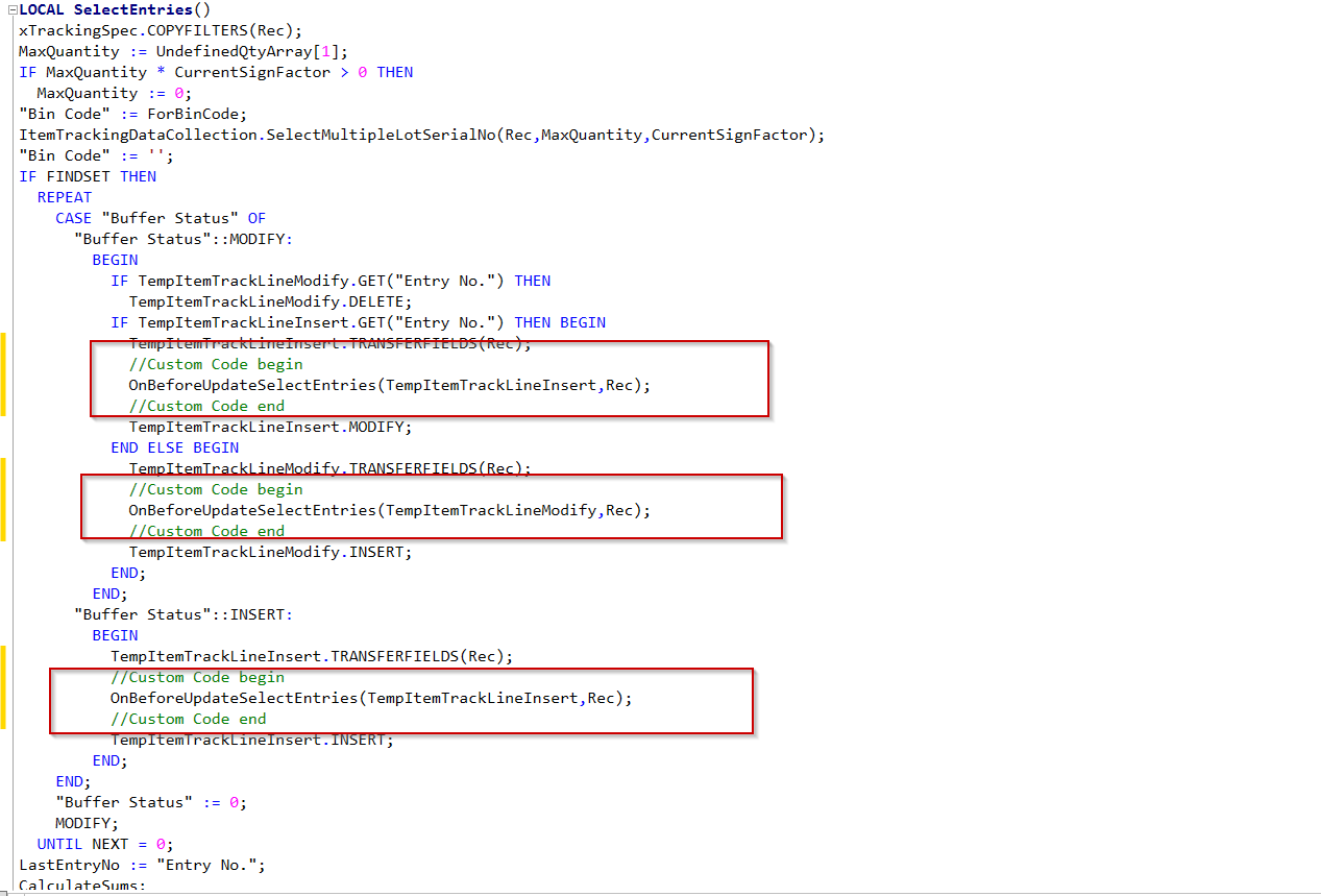 Event Request in Page 6510 Item Tracking Lines on SelectEntries ...