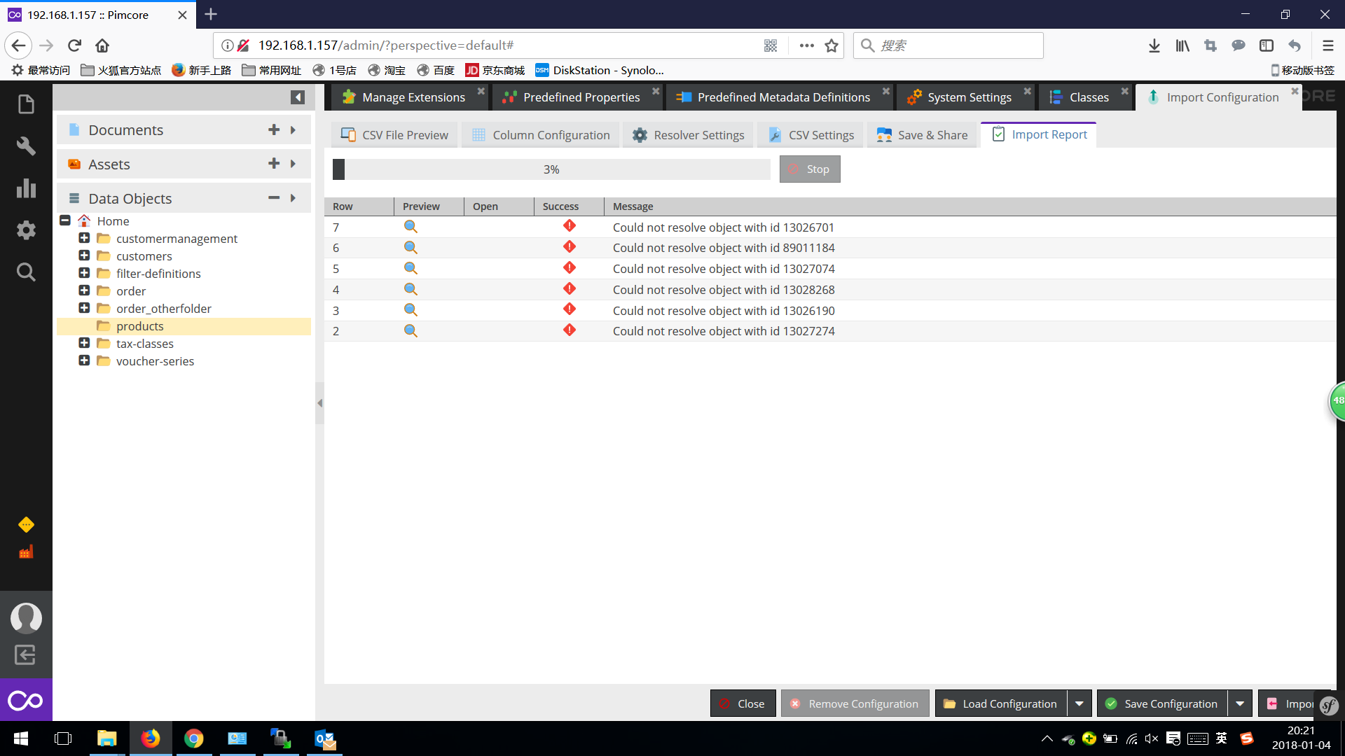 Csv import error issue 2408 pimcore pimcore github