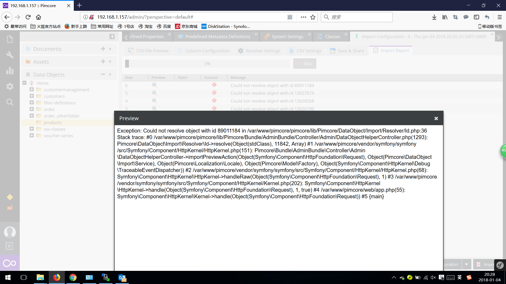 Csv import error issue 2408 pimcore pimcore github