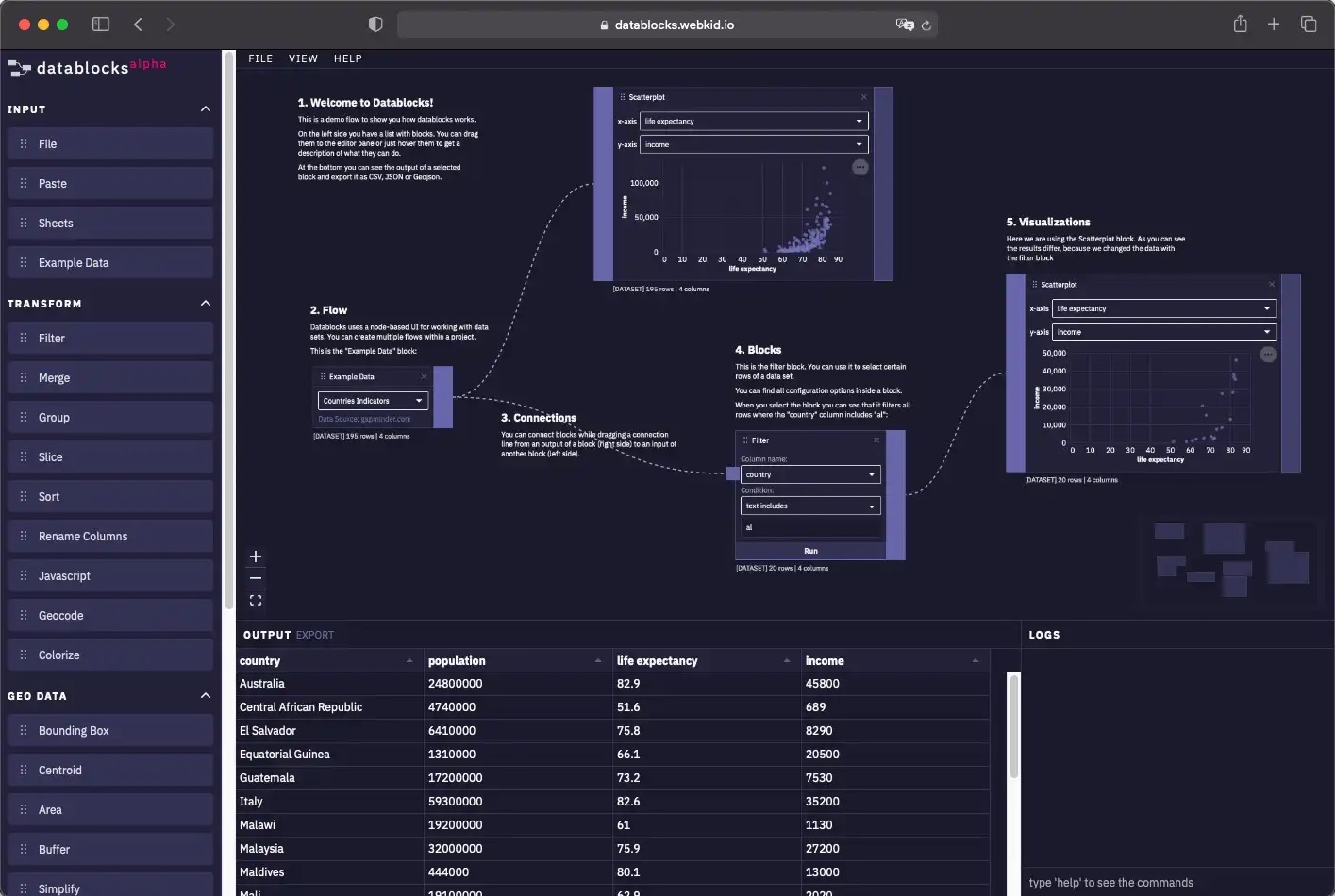 datablocks - node based data wrangling · xyflow xyflow · Discussion ...