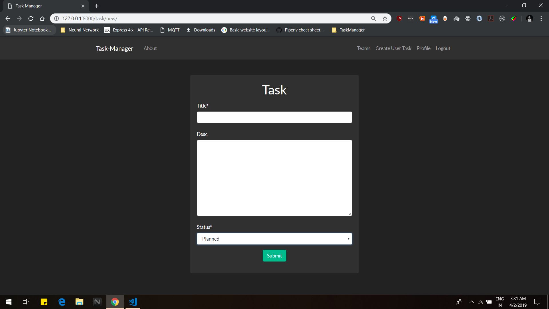 GitHub - noelimmi/fsf_2019_screening_task1: Django Task Manager