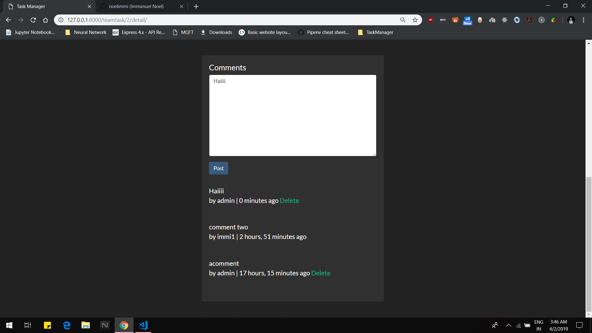 GitHub - noelimmi/fsf_2019_screening_task1: Django Task Manager