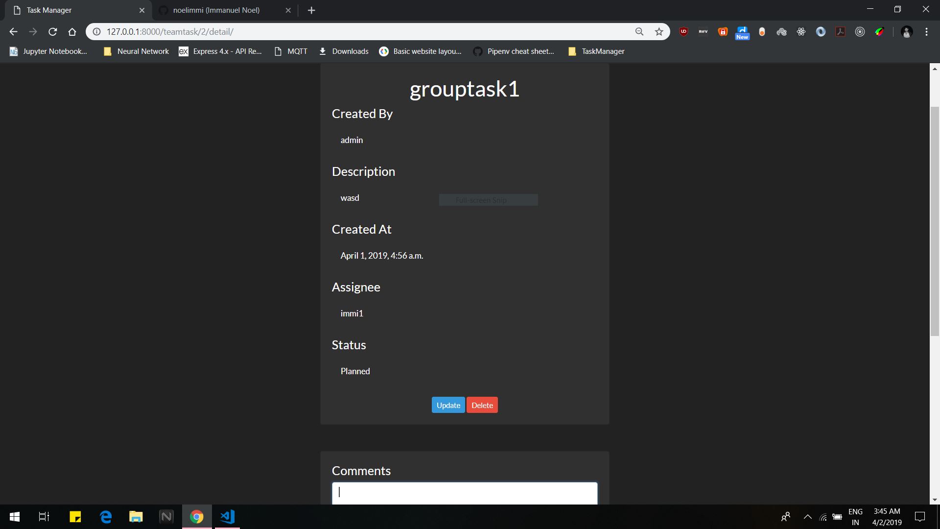 GitHub - noelimmi/fsf_2019_screening_task1: Django Task Manager