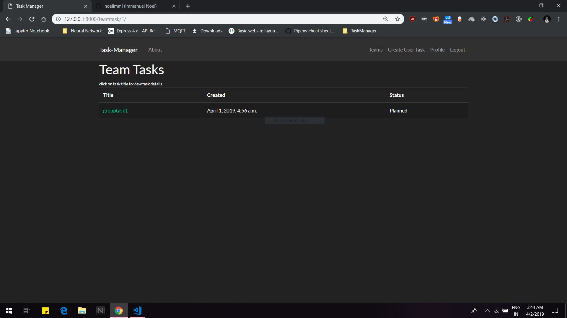 GitHub - noelimmi/fsf_2019_screening_task1: Django Task Manager