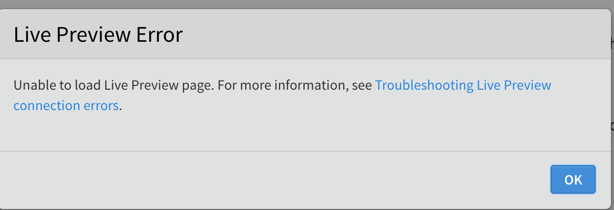 Live preview was cancelled because the browser navigated to a page ...