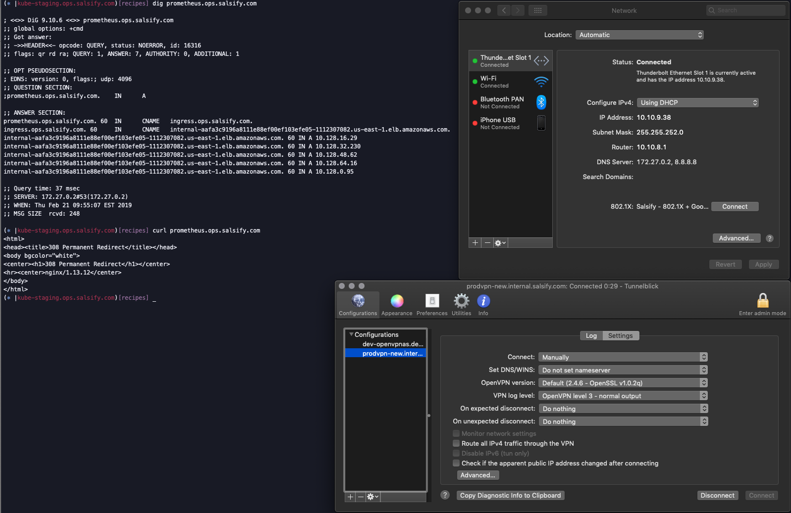 tunnelblick set dns server