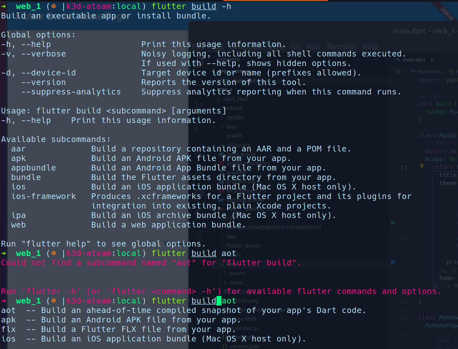 'flutter build' suggests wrong autocompletion with shell completion ...