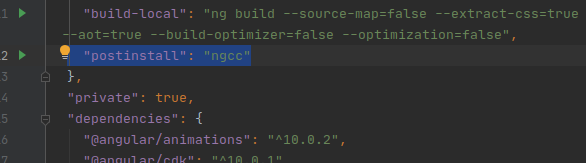 upgrade from 9.1 to 10 builds in prod mode, but in ng serve is throwing ...