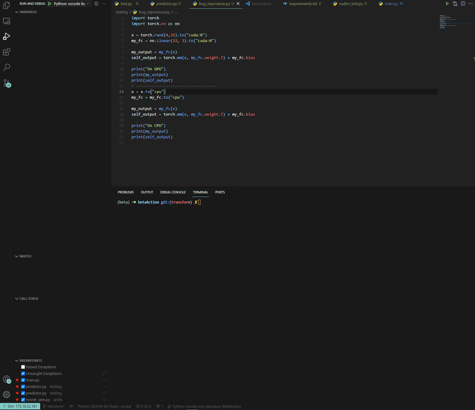 Reuslts of `torch.nn.Linear` on GPU are different with that on CPU