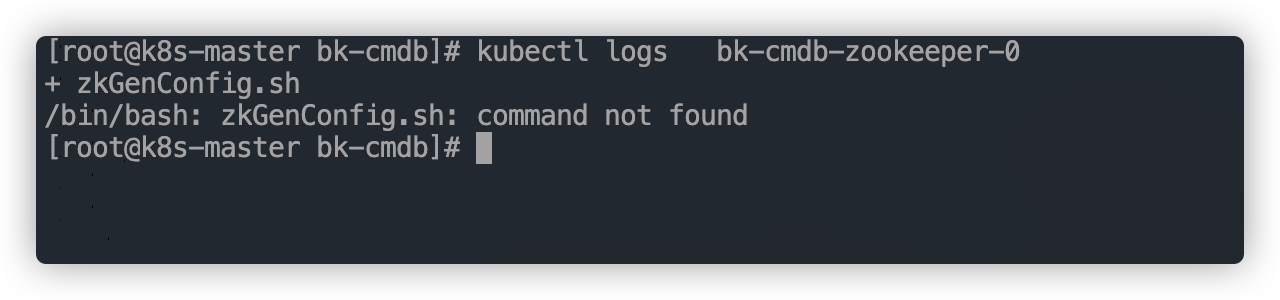 helm安装cmdb, zookeeper 镜像下载不了，改了其他镜像报/bin/bash: zkGenConfig.sh: command ...