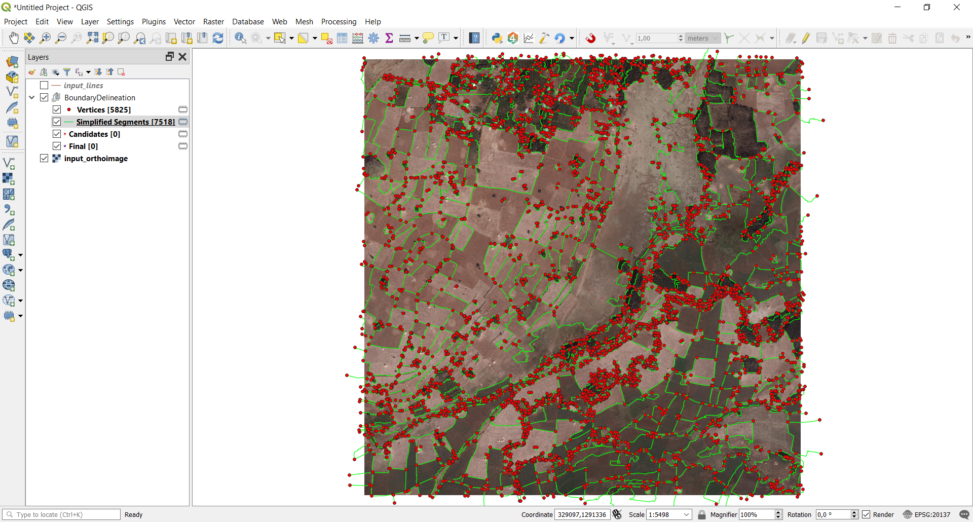 Step I in BoundaryDelineation plugin