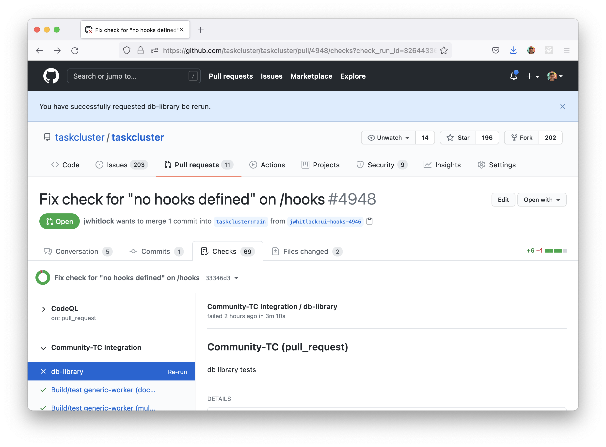 Add ability to rerun PR checks for intermittant network issues · Issue