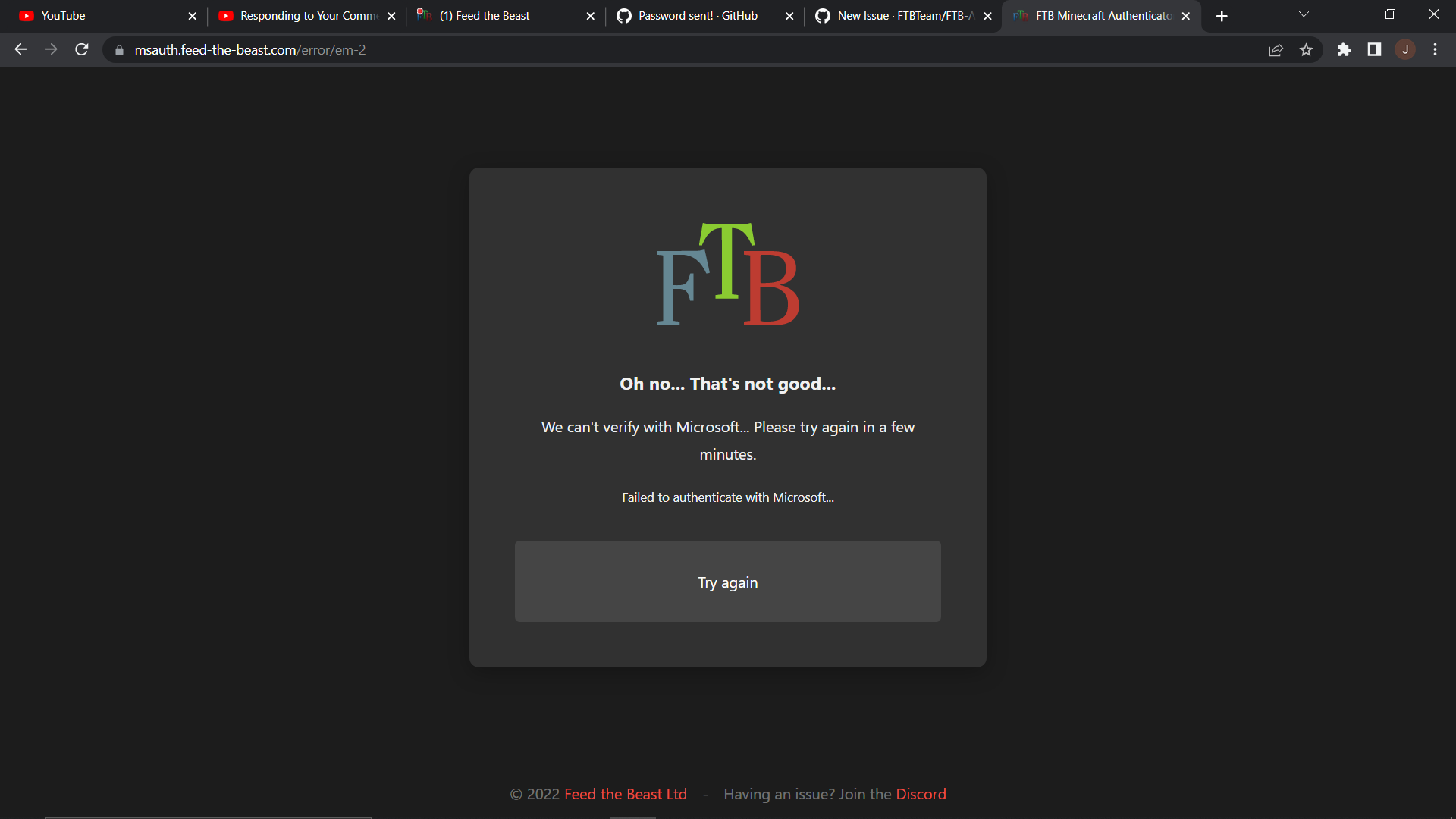 [Bug]: Cannot Verify Account with microsoft · Issue #610 · FTBTeam/FTB ...