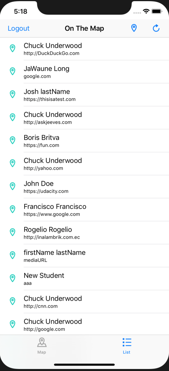 GitHub - PeteChambers/OnTheMap: An app allows users to share their ...