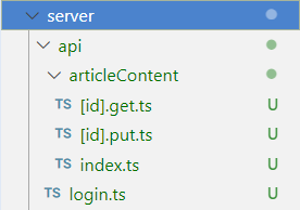 Directory structure of a server routes