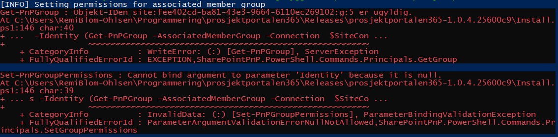 Various error messages during installation · Issue #111 · Puzzlepart ...