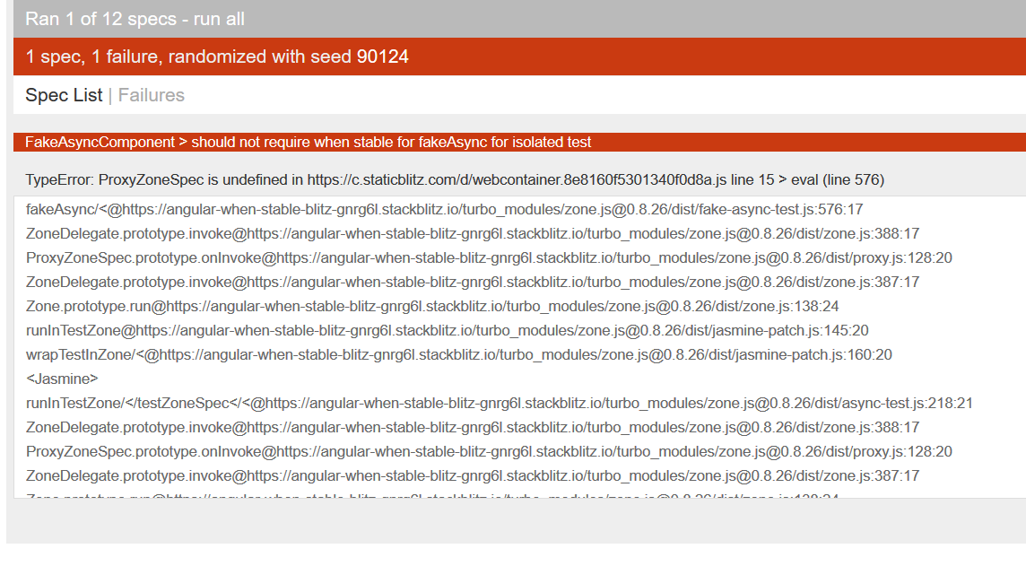Zone error when running Angular tests with fakeAsync · Issue #817 ...