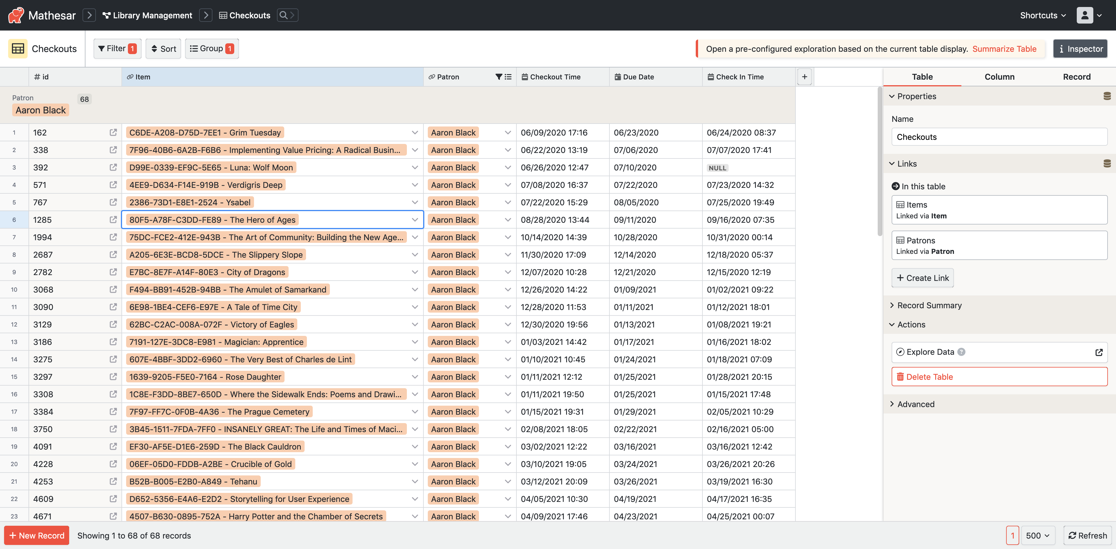 Screenshot 2022-12-20 at 19-27-52 Checkouts Library Management Mathesar
