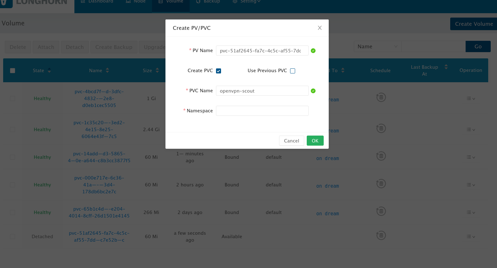 PV/PVC not restored from backup · Issue 1005 · longhorn/longhorn · GitHub